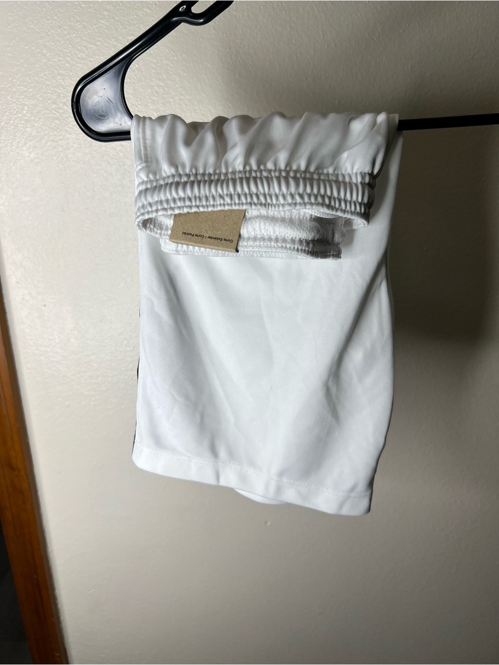 Nike White Men's Athletic Shorts with Black Swoosh - Picture 3 of 5
